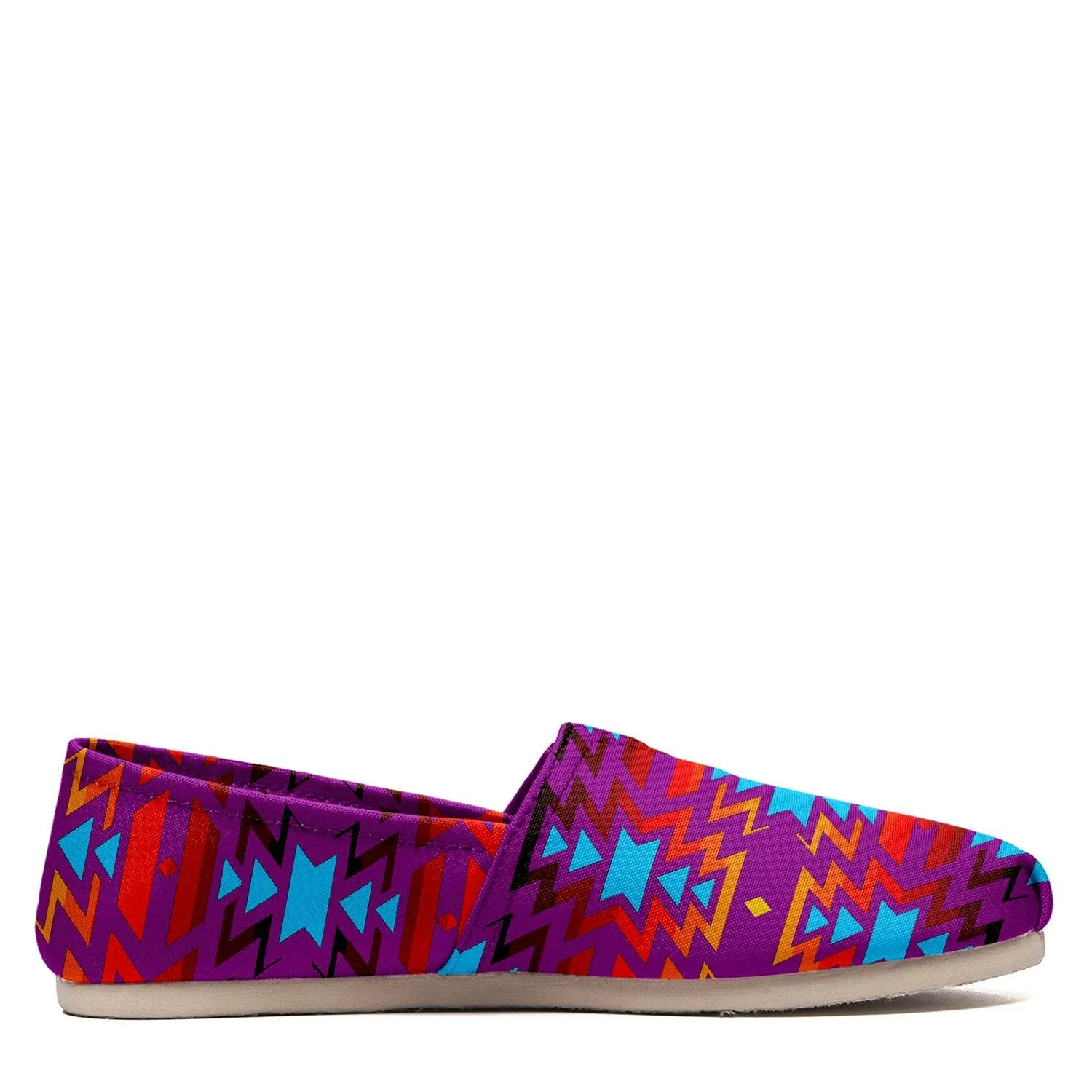 Fire Colors and Turquoise Purple Slip On