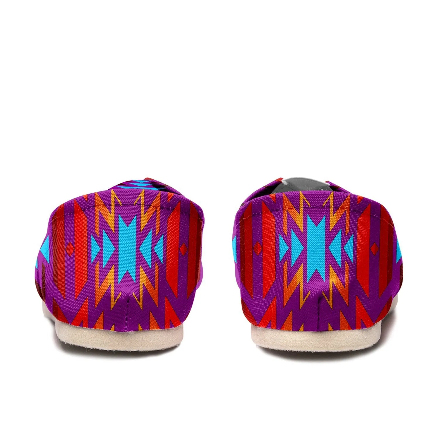 Fire Colors and Turquoise Purple Slip On