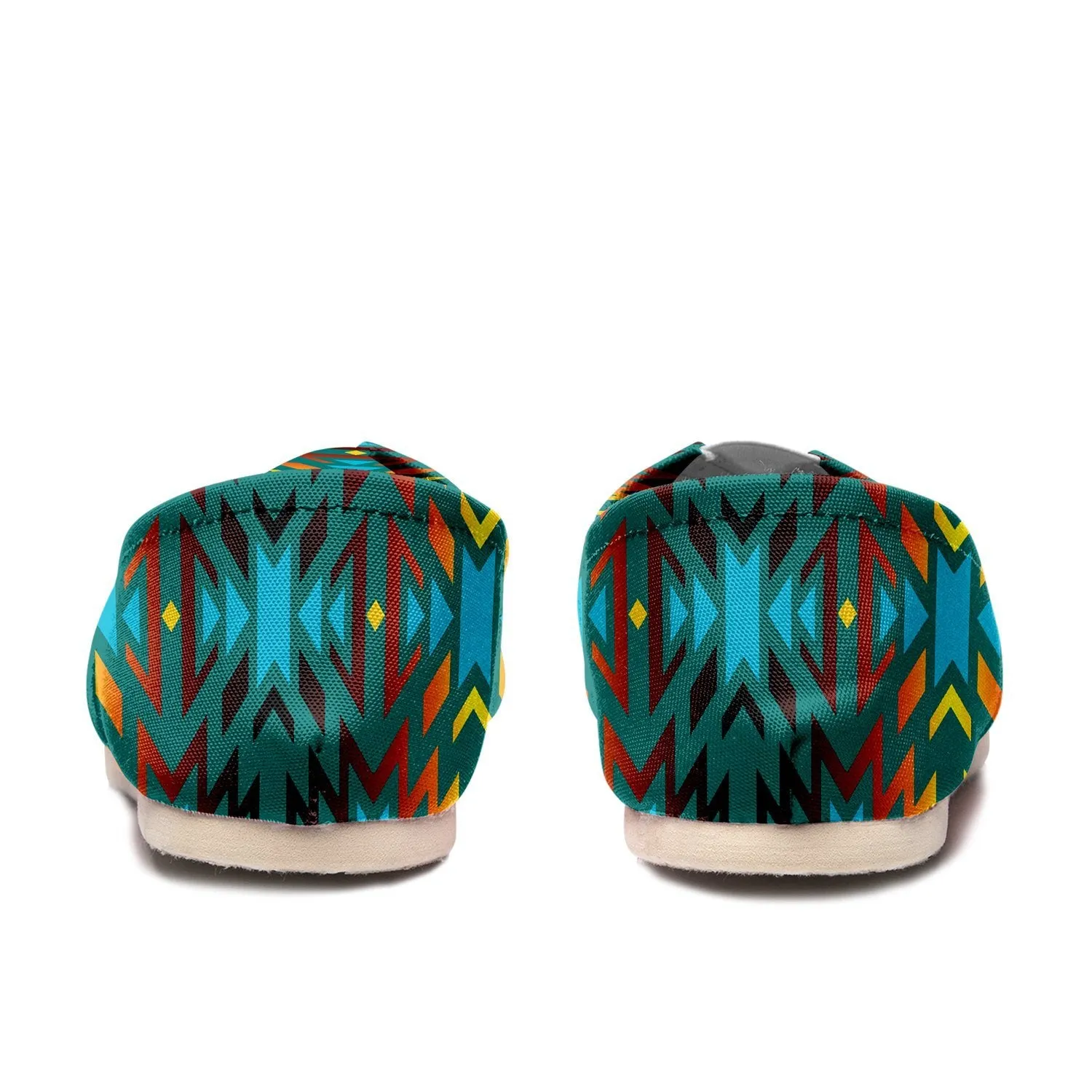 Fire Colors and Turquoise Teal Slip On