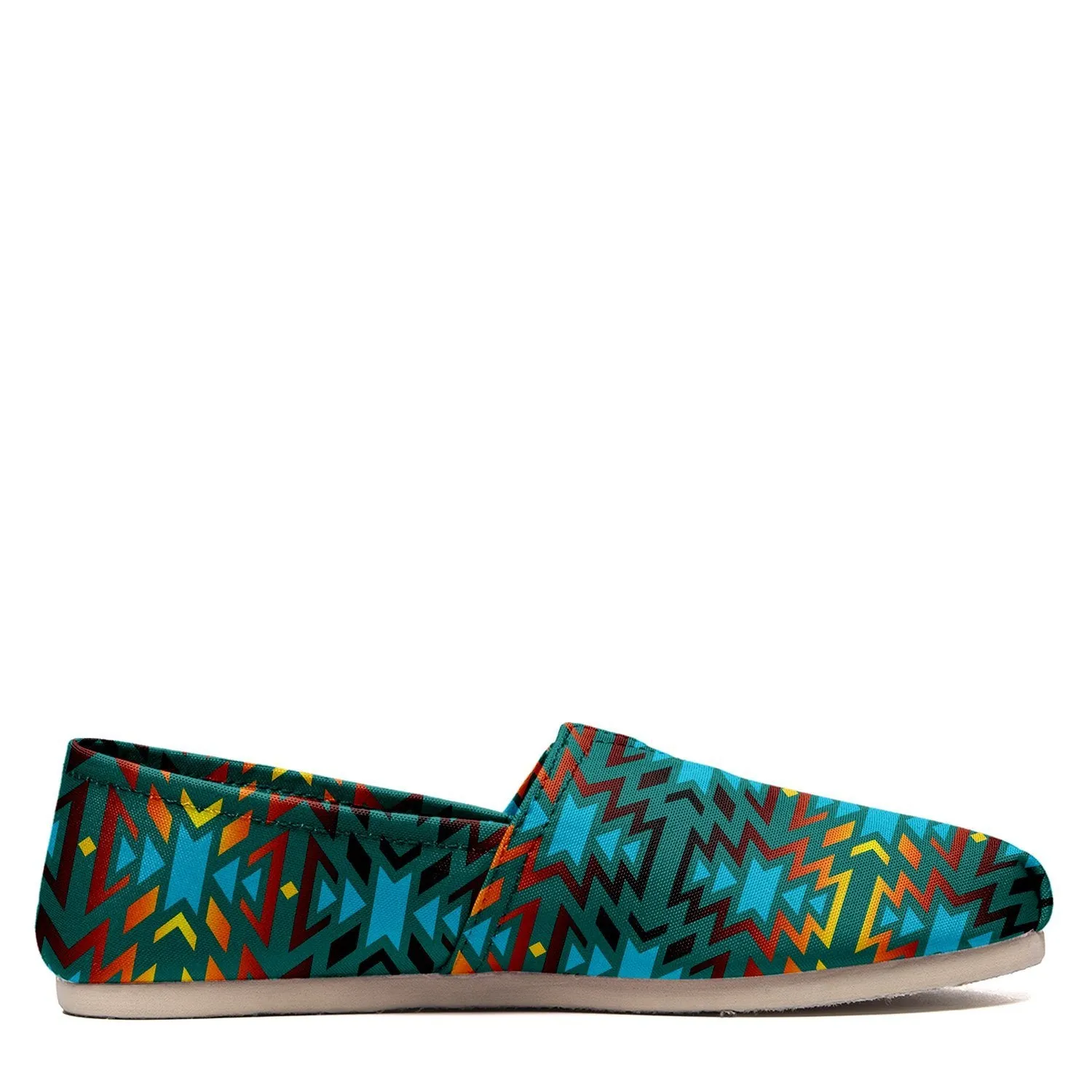 Fire Colors and Turquoise Teal Slip On