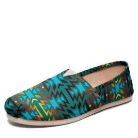 Fire Colors and Turquoise Teal Slip On