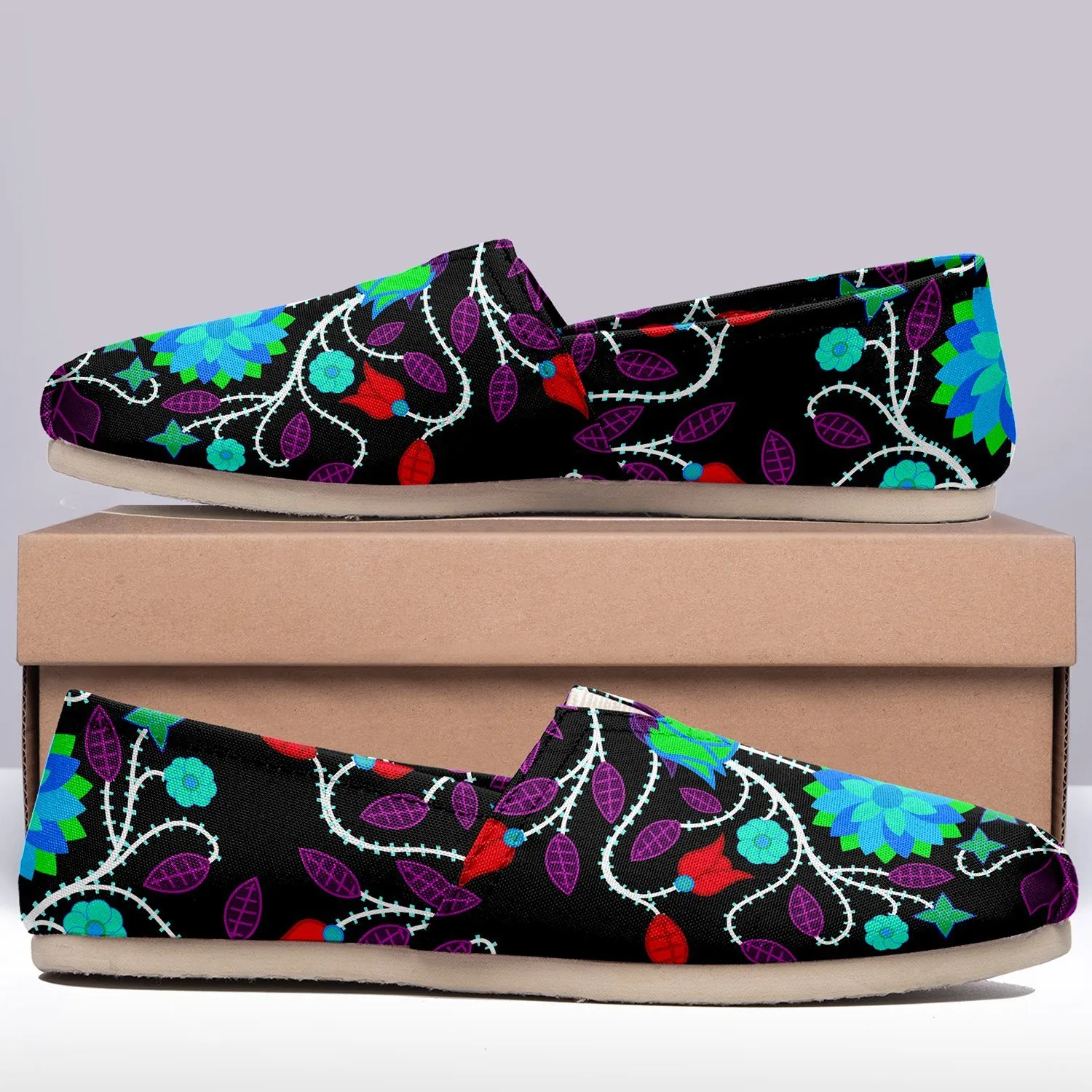 Floral Beadwork Four Clans Winter Slip On