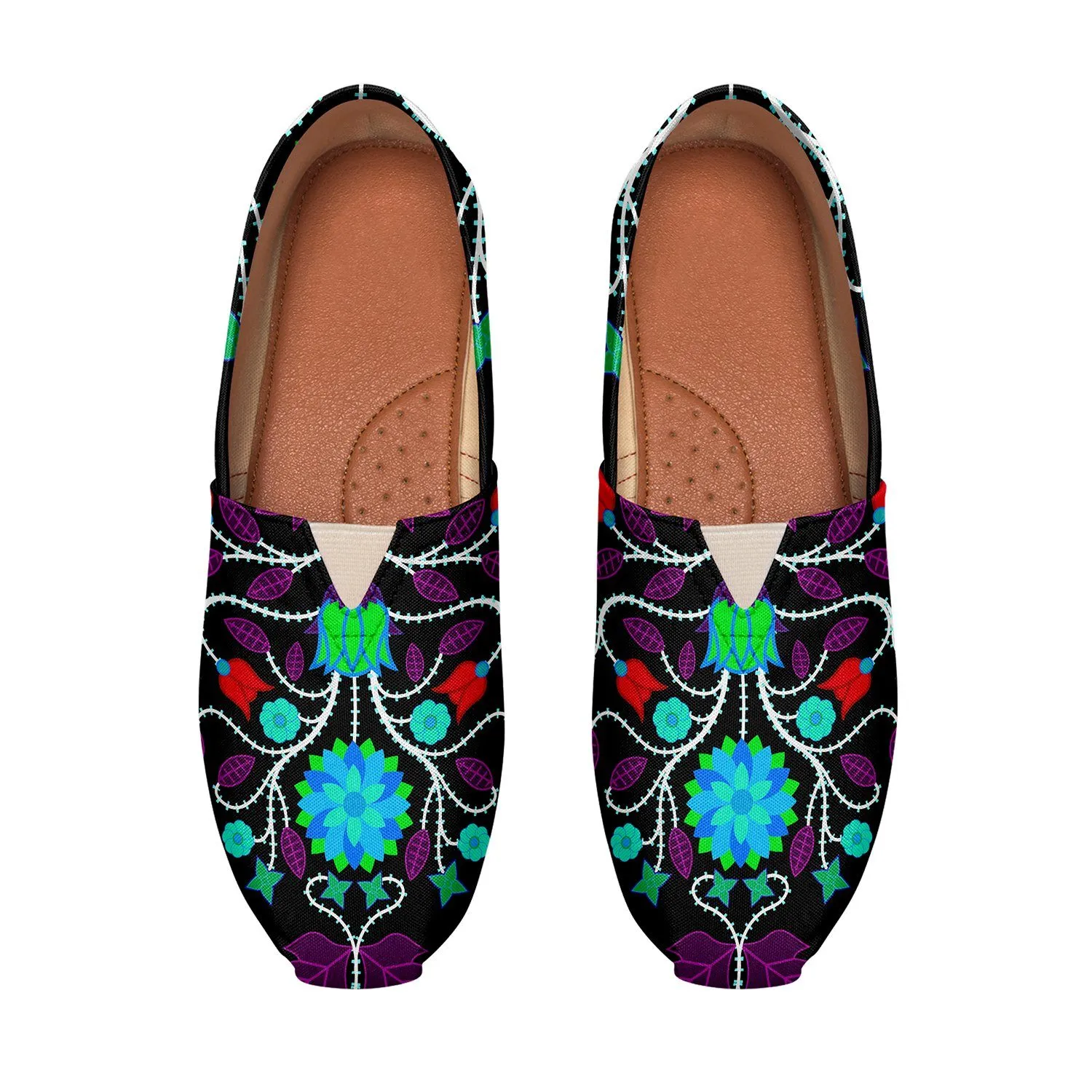 Floral Beadwork Four Clans Winter Slip On