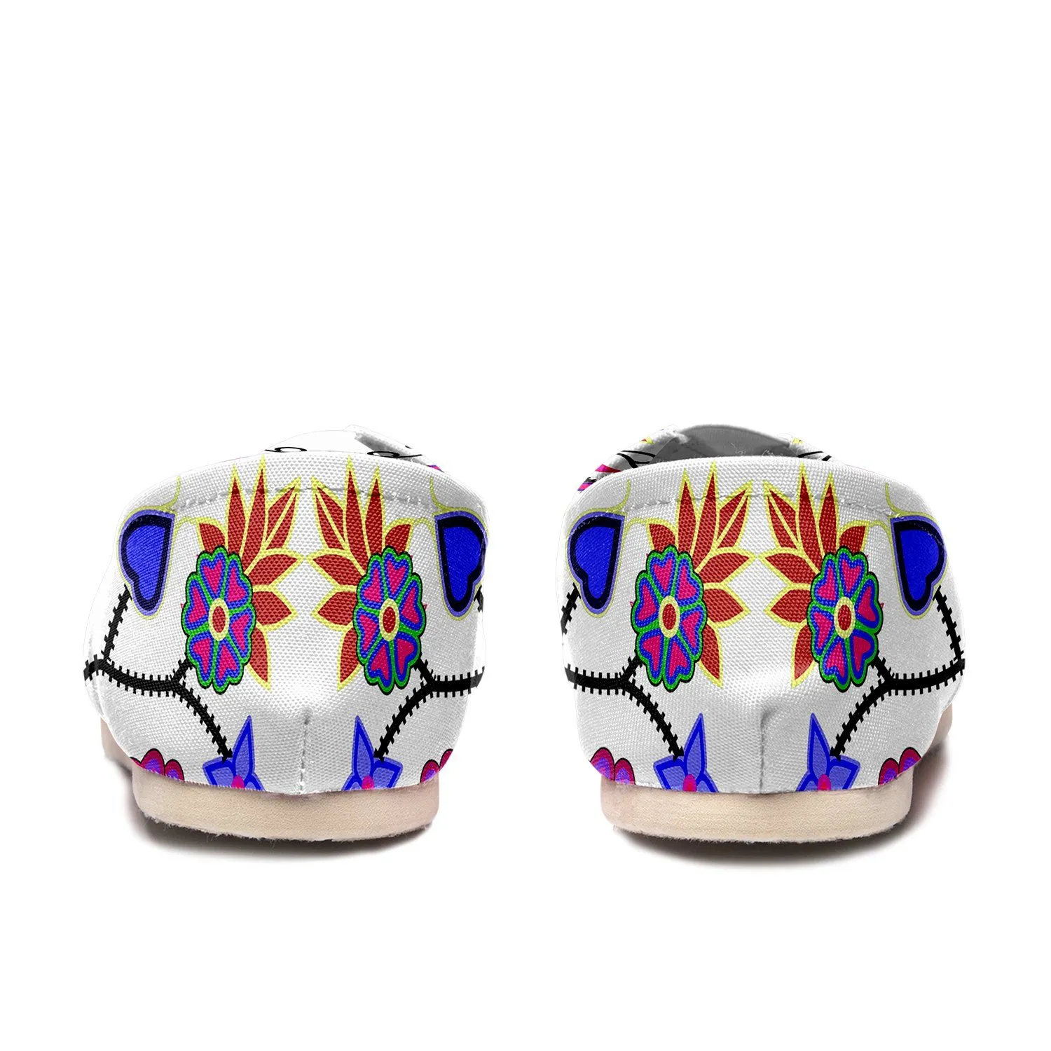 Floral Beadwork Seven Clans White Slip On