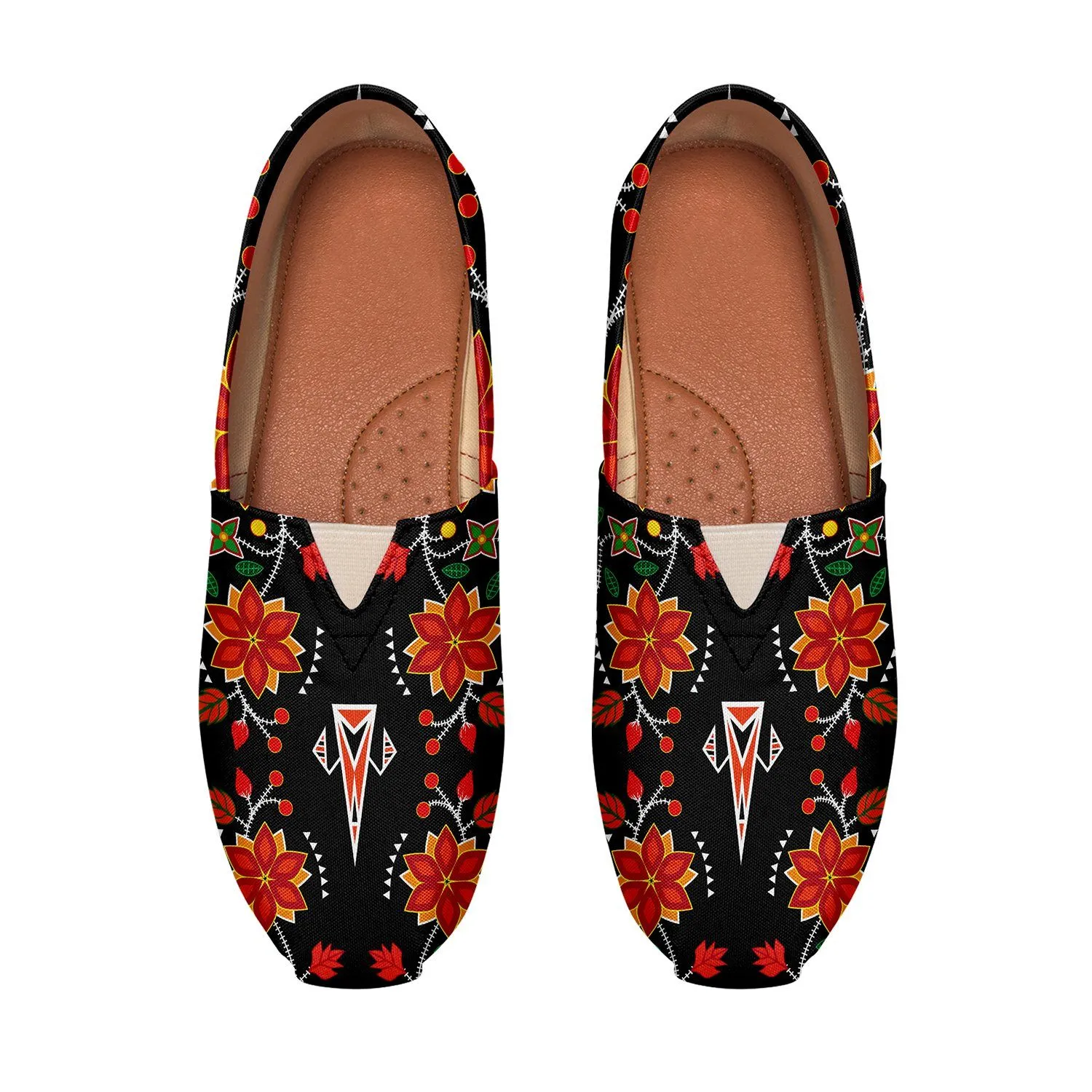 Floral Beadwork Six Bands Slip On