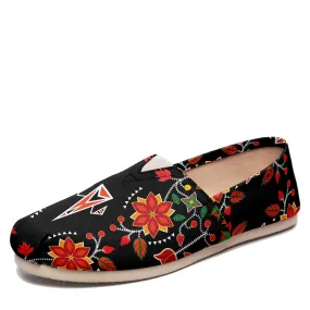 Floral Beadwork Six Bands Slip On