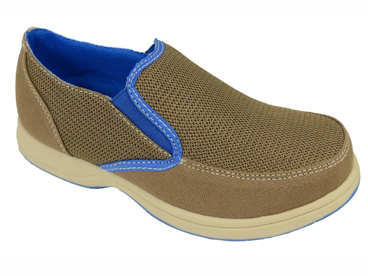 Florsheim 18627 Mesh Upper Boy's Shoe - Moc-Toe - Sand