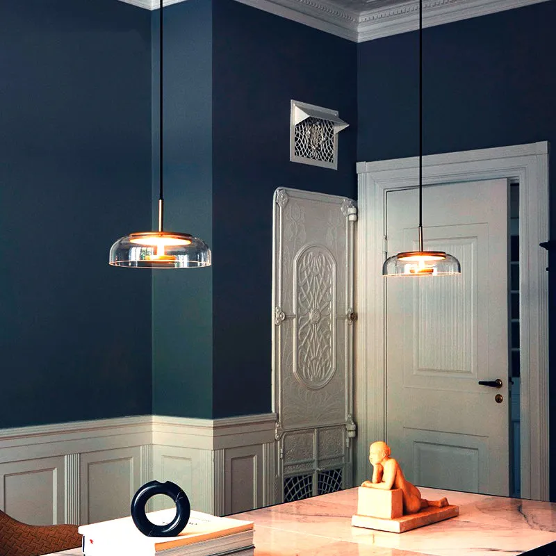 Future Deco Brass and Glass Ceiling Light