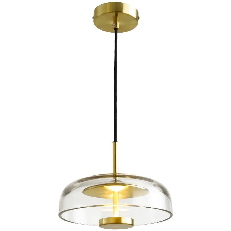 Future Deco Brass and Glass Ceiling Light