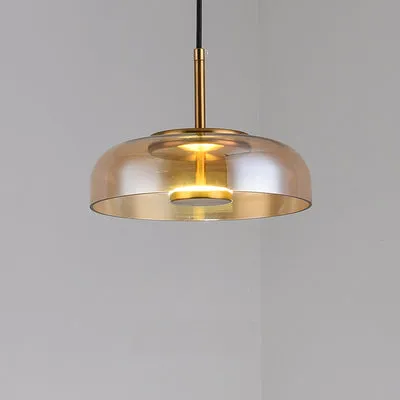 Future Deco Brass and Glass Ceiling Light