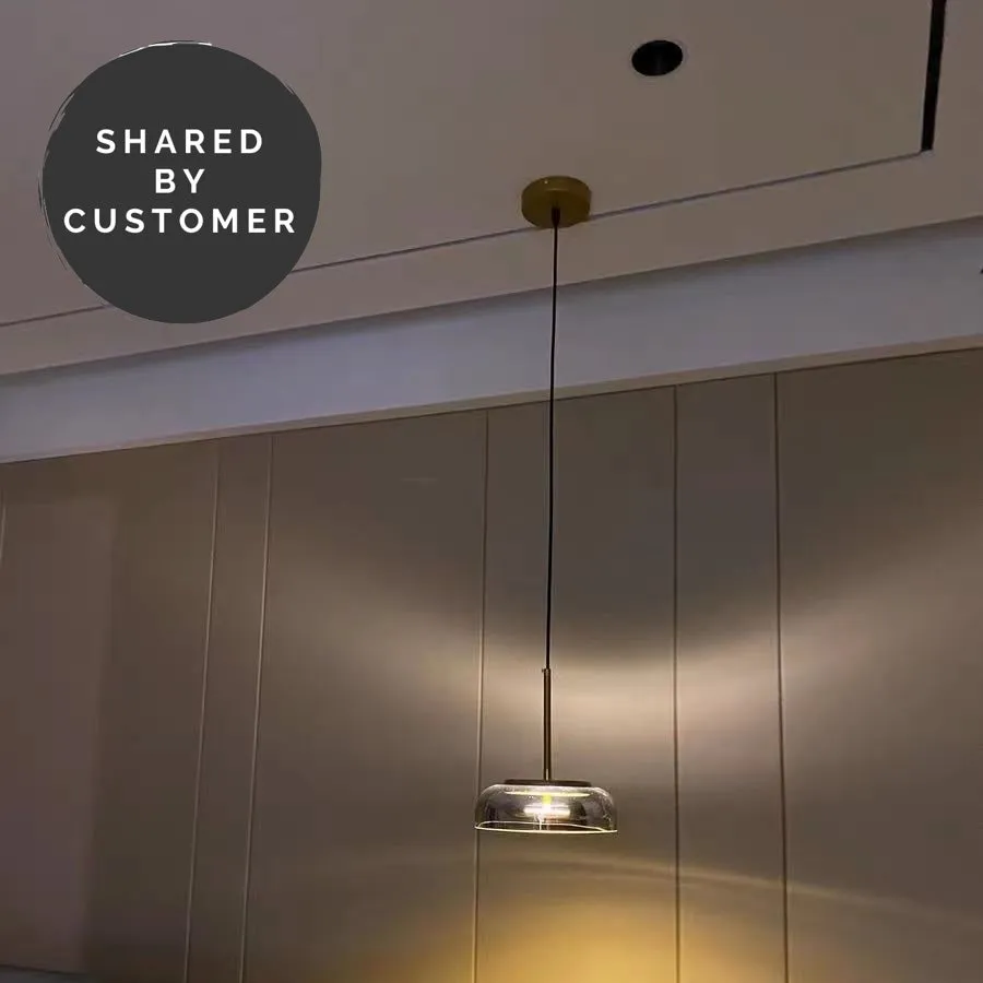 Future Deco Brass and Glass Ceiling Light