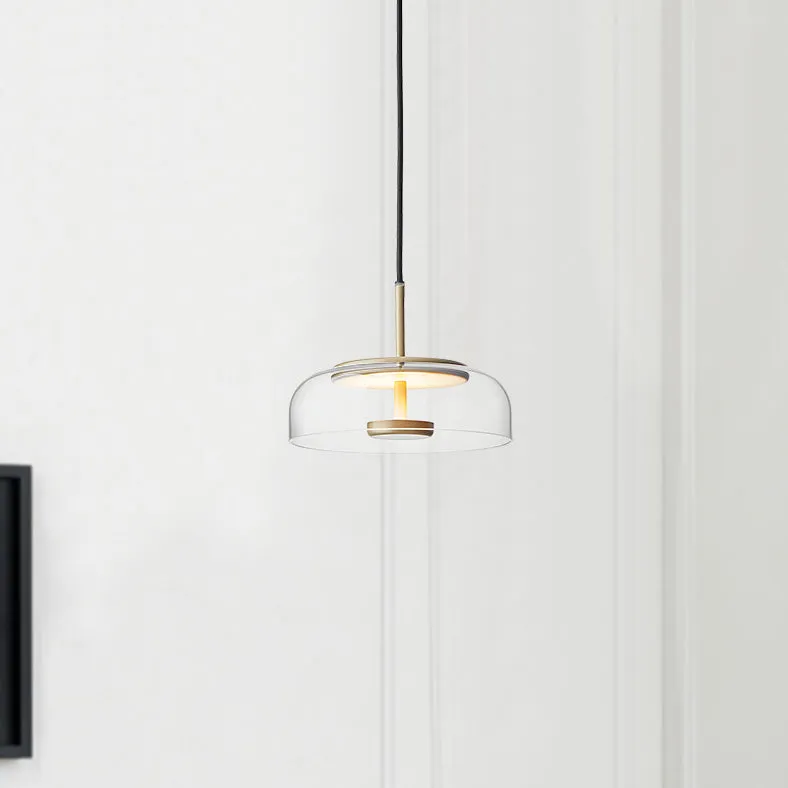 Future Deco Brass and Glass Ceiling Light