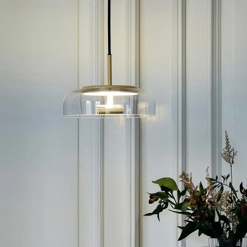 Future Deco Brass and Glass Ceiling Light