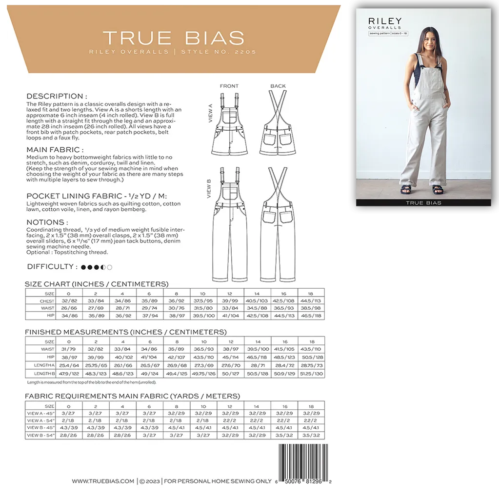 Garment Kit - Riley Overalls and Batik Canvas