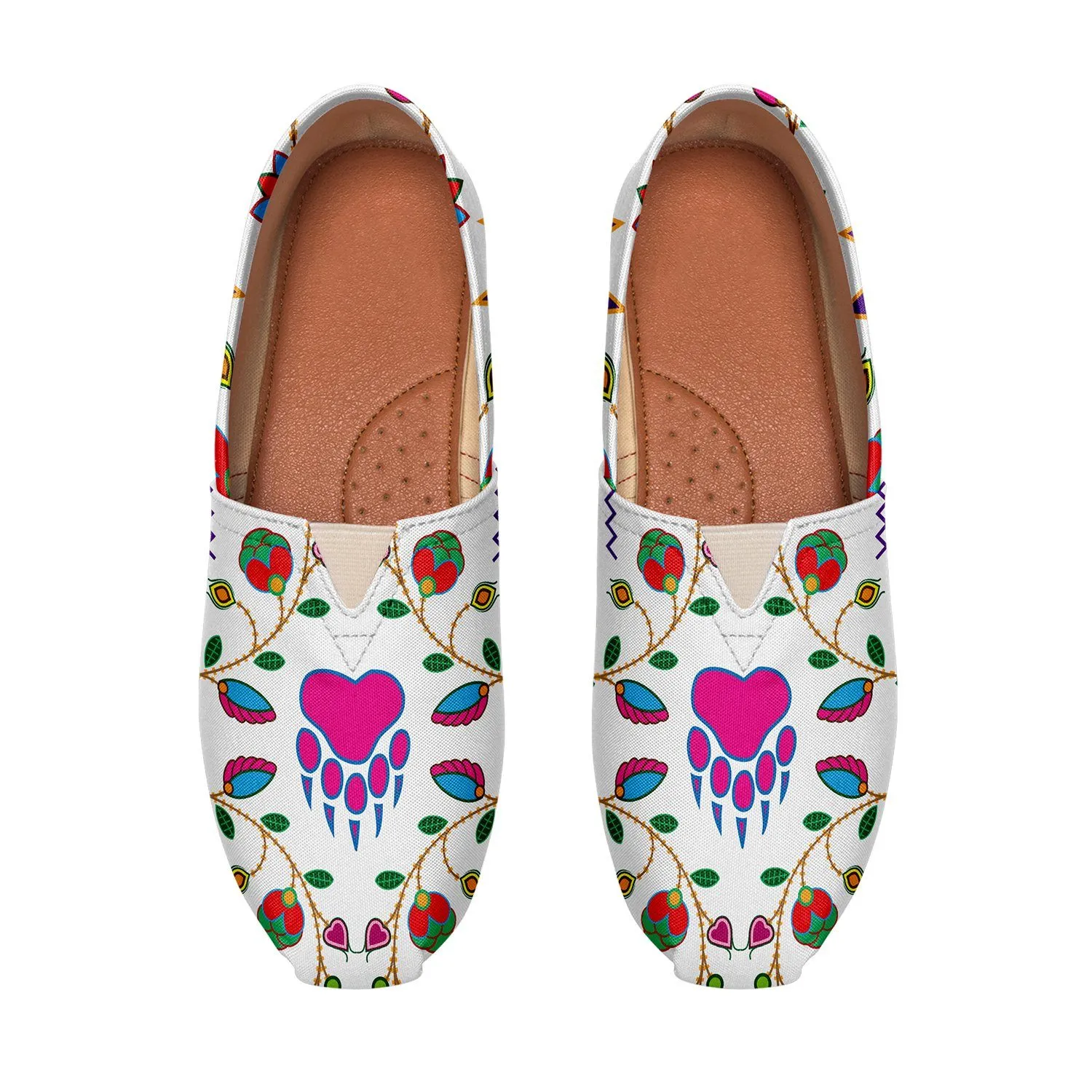 Geometric Floral Fall White Slip On
