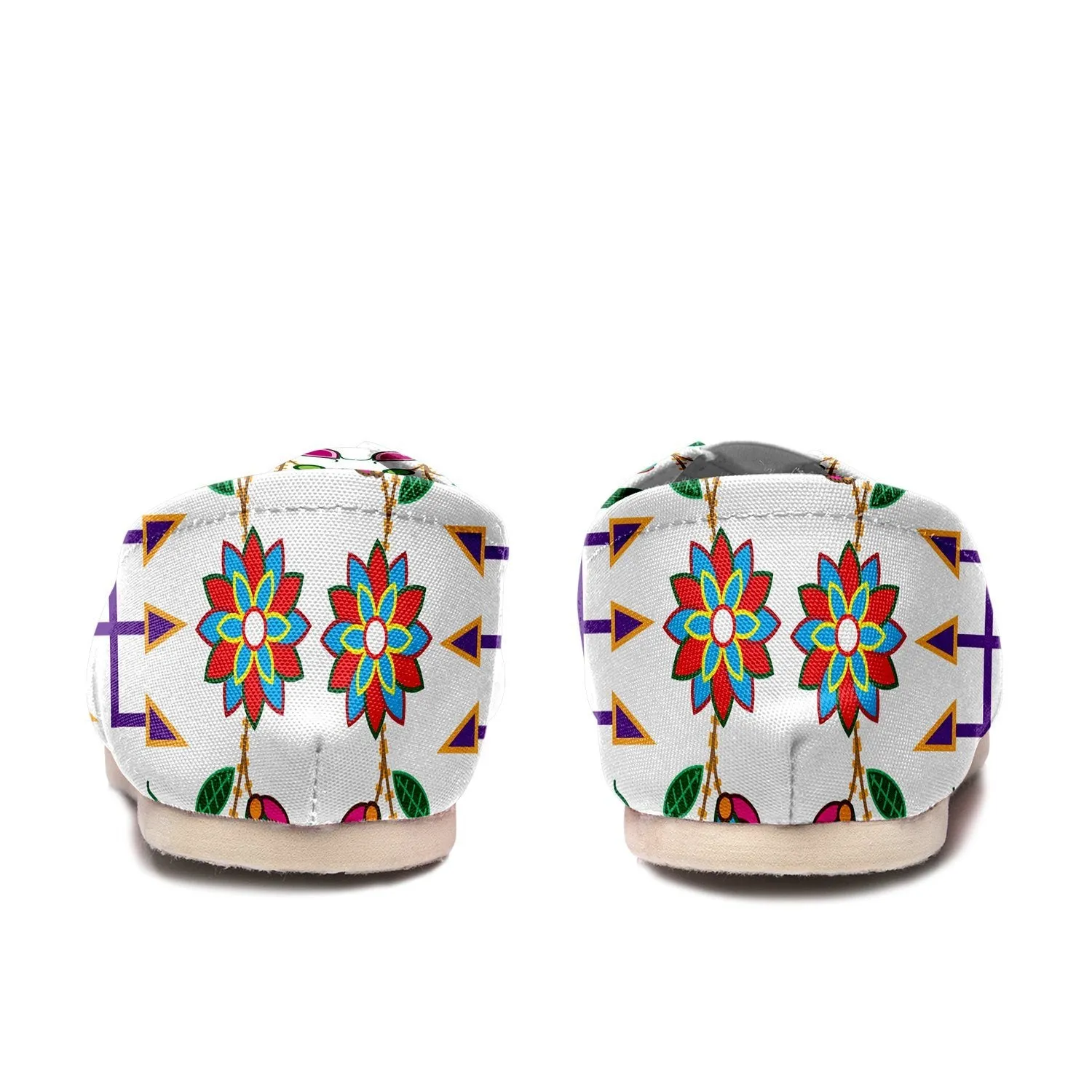 Geometric Floral Fall White Slip On