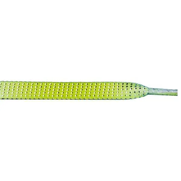 Glitter Flat 3/8" - Lime Gradient (12 Pair Pack) Shoelaces