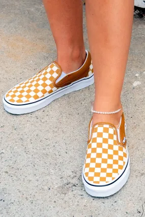 Golden Checkerboard Slip-On