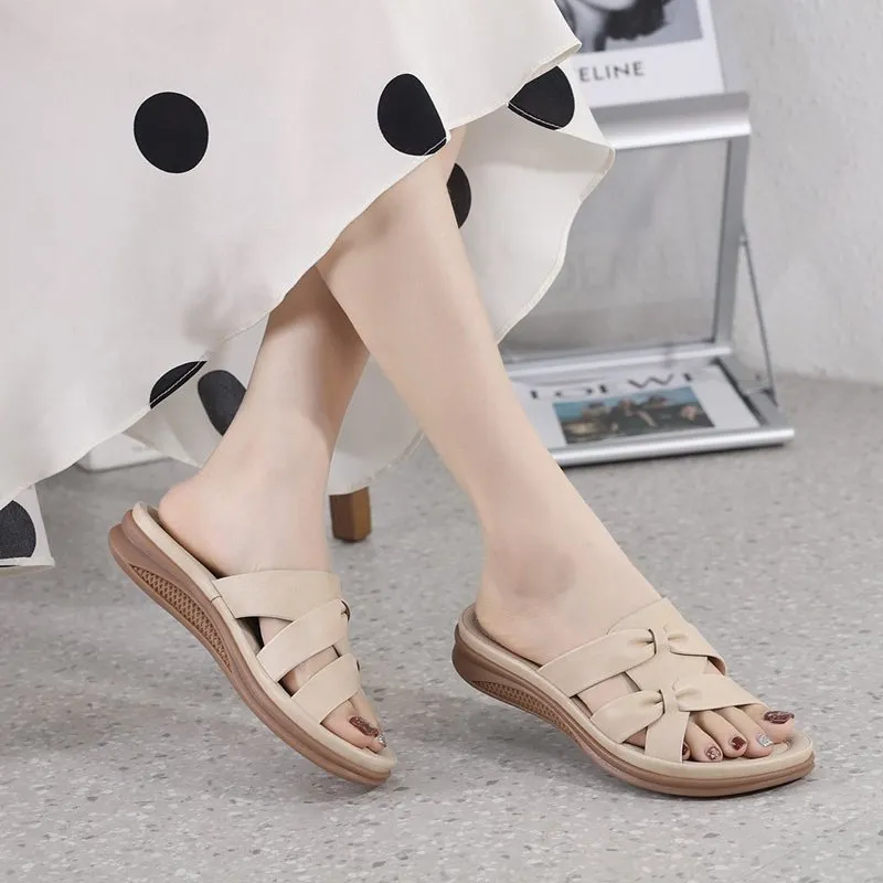 GroovyWish Women Orthopedic Sandals Bow-knot EVA Summer Ladies Beach Slides