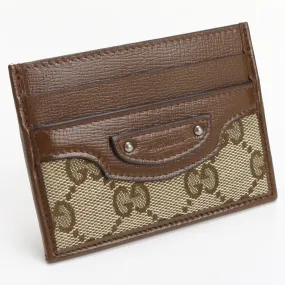 Gucci The Hacker Project Gucci x Balenciaga Card Case GG Leather Brown Wallet New