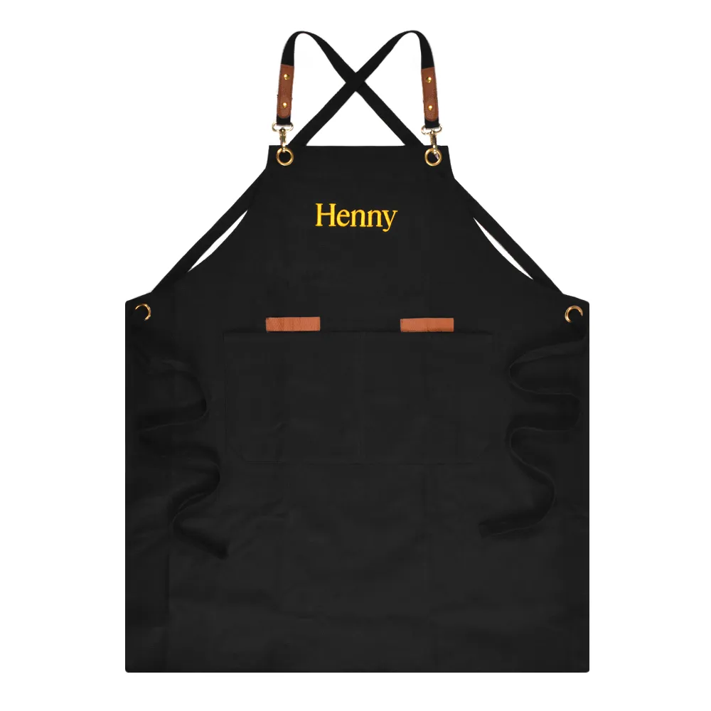 Henny Apparel Embroidered Canvas Apron