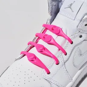 Hickies Laces Kids No Tie Elastic Shoelaces Trainers Straps 14 Pack - Neon Pink