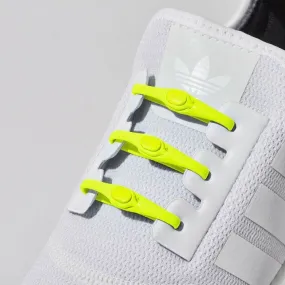 Hickies Laces Originals No Tie Elastic Shoelaces Straps 14 Pack - Neon Yellow