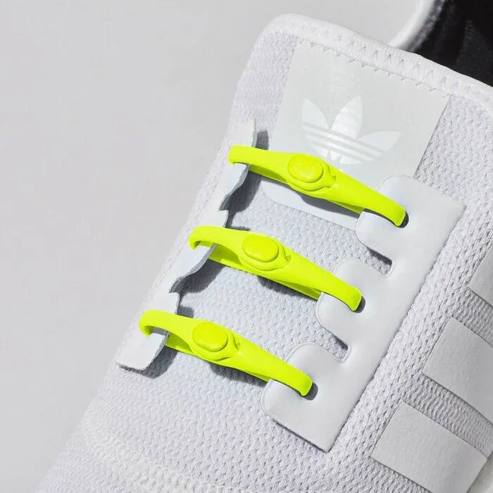 Hickies Laces Originals No Tie Elastic Shoelaces Straps 14 Pack - Neon Yellow