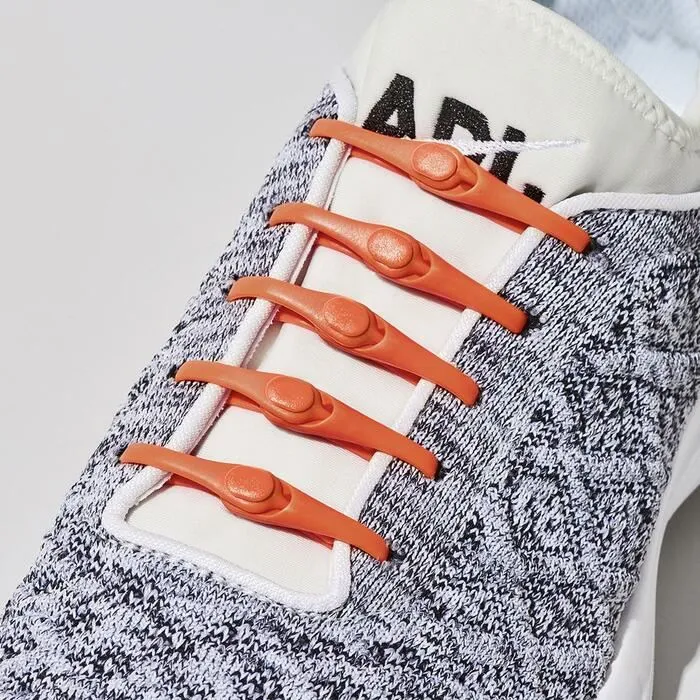 Hickies Laces Originals No Tie Elastic Shoelaces Trainer Straps 14 Pack - Orange
