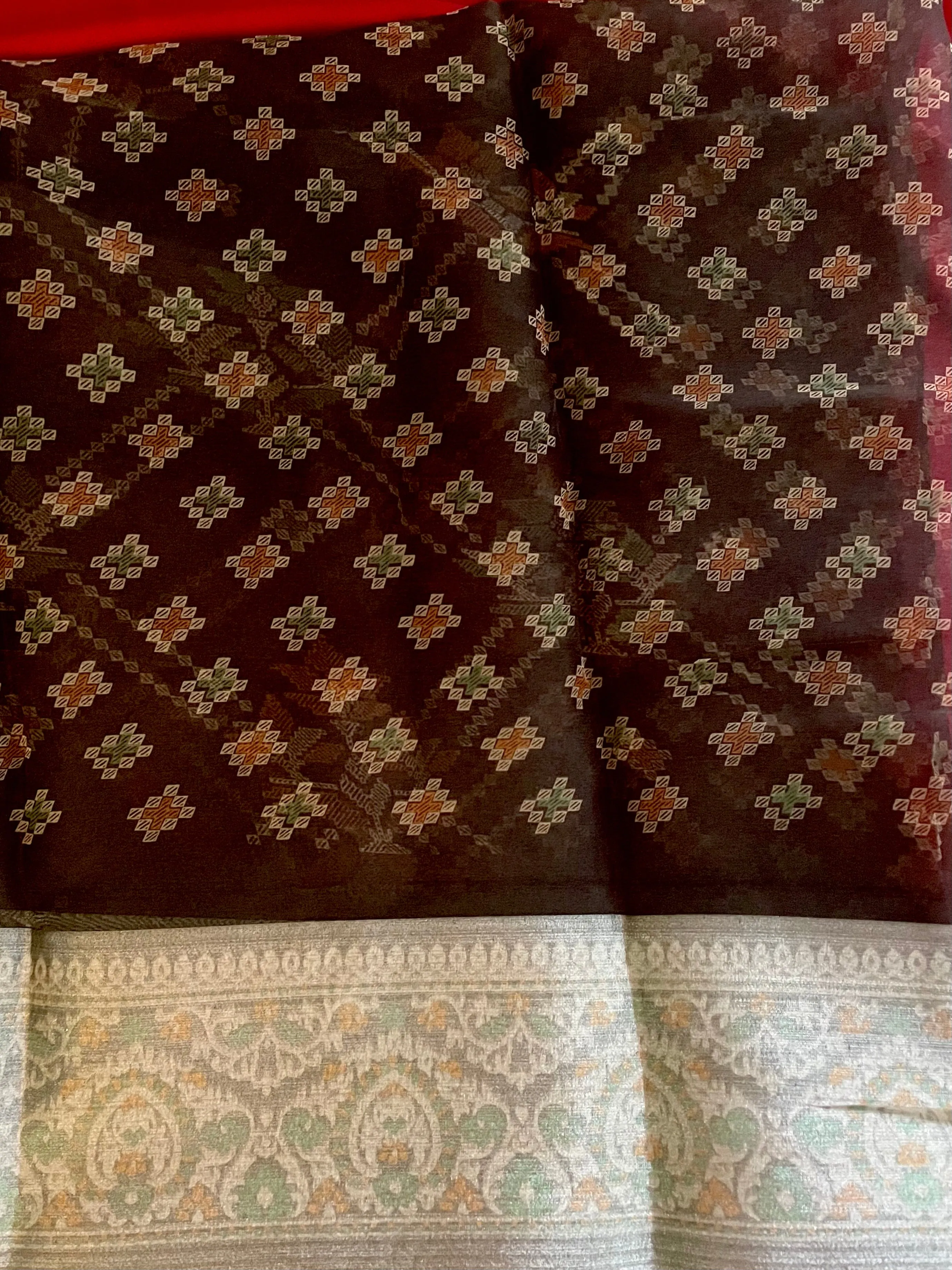 Kanchivaram Organza Silk: Kohl