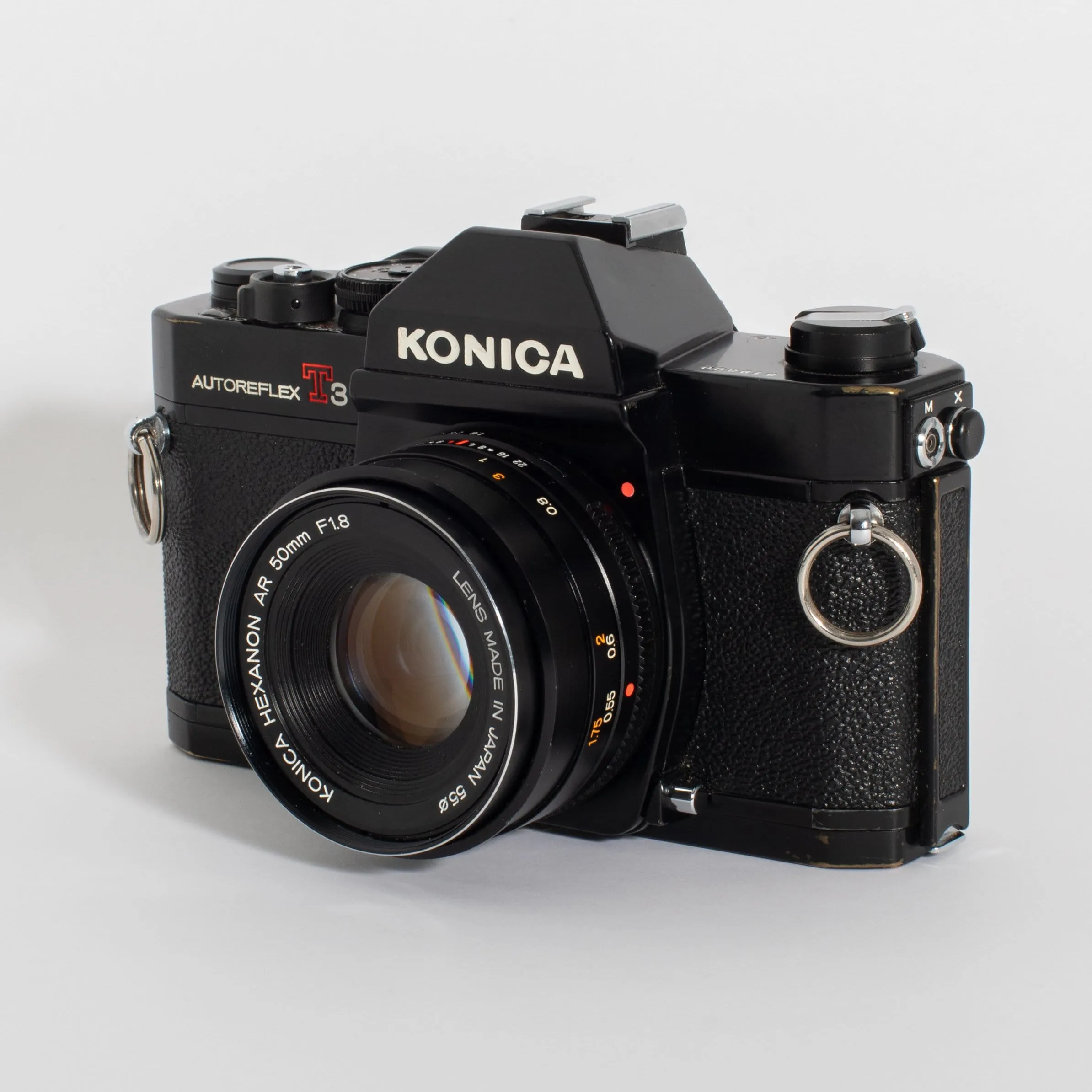 Konica Autoreflex T3 with 50mm f/1.8 and 135mm f/3.2 KIT