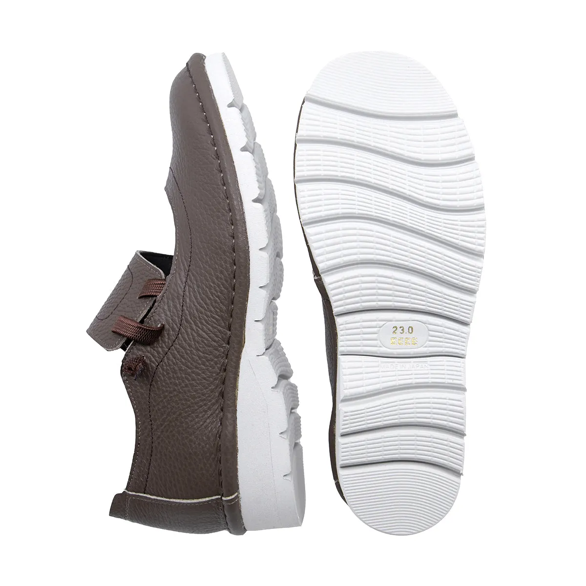 Kote2 Grey Brown Wide Fit Strap Flats