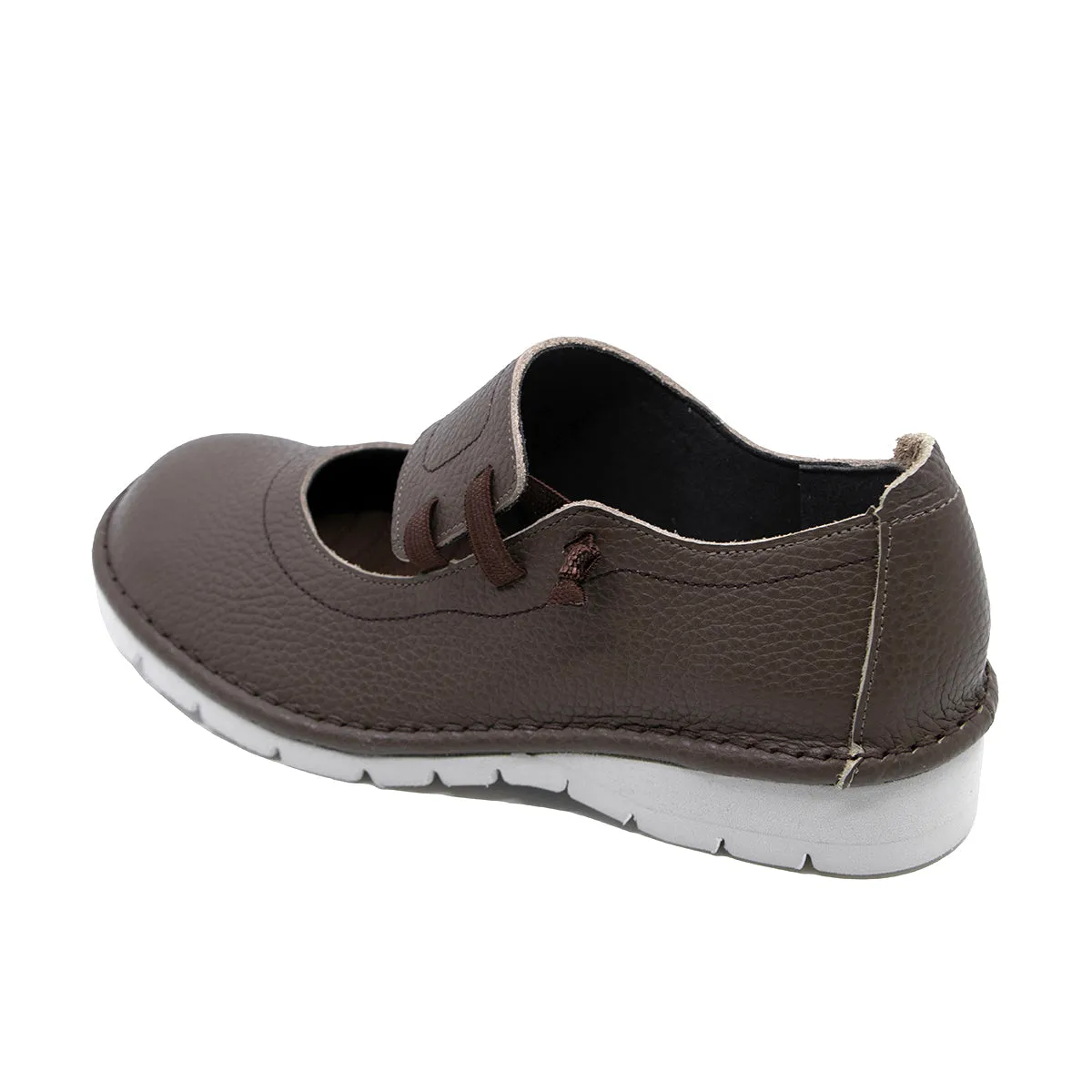 Kote2 Grey Brown Wide Fit Strap Flats