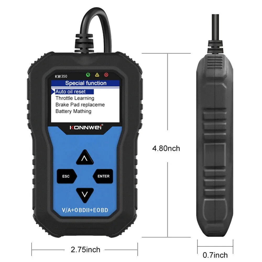Kw350 Car Diagnostic Scanner Code Reader Locator Abs Brake System