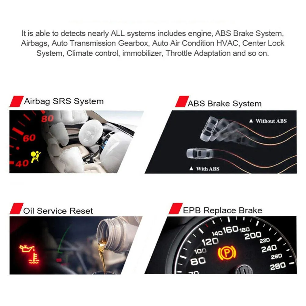 Kw350 Car Diagnostic Scanner Code Reader Locator Abs Brake System