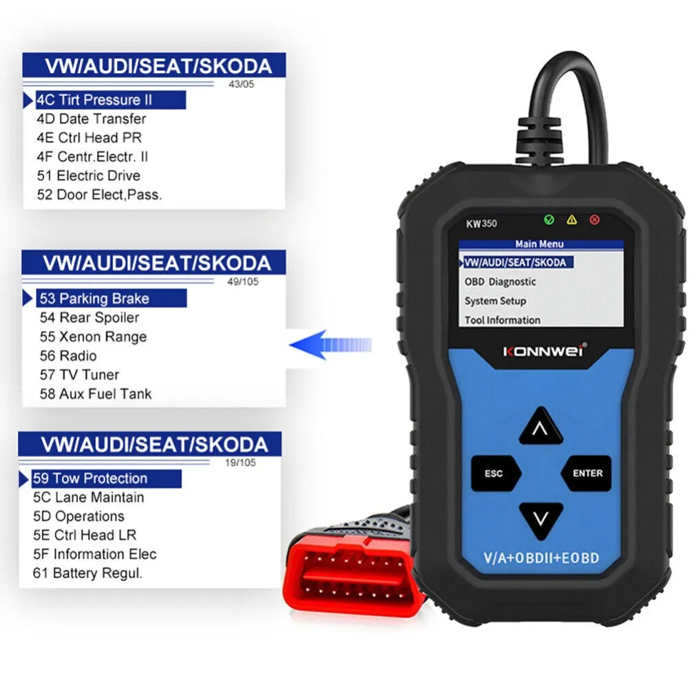 Kw350 Car Diagnostic Scanner Code Reader Locator Abs Brake System