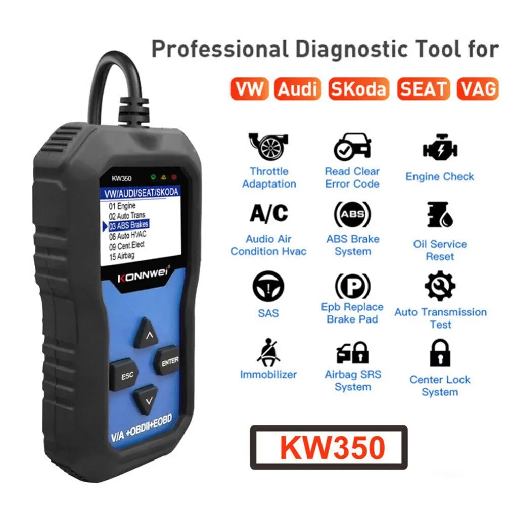 Kw350 Car Diagnostic Scanner Code Reader Locator Abs Brake System