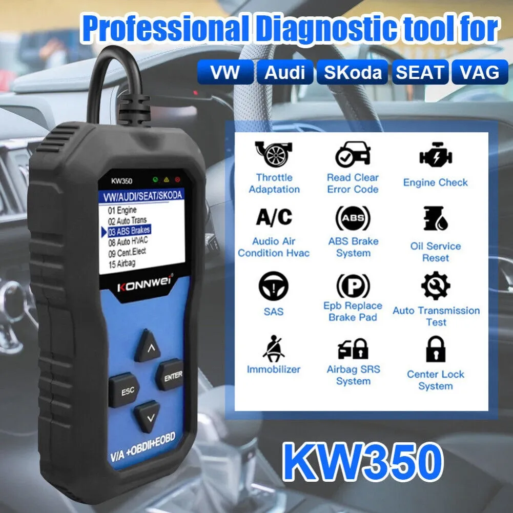 Kw350 Car Diagnostic Scanner Code Reader Locator Abs Brake System