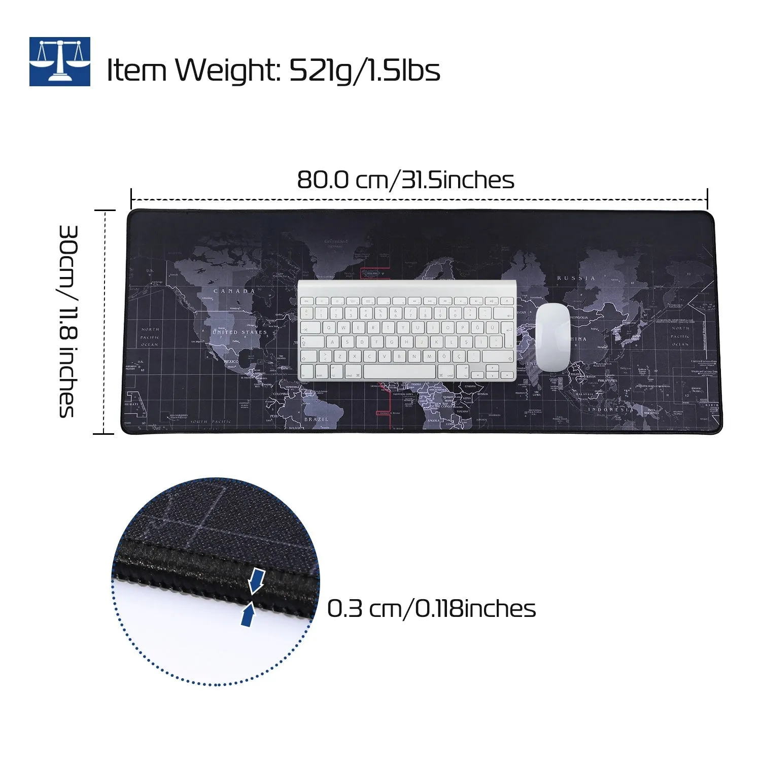 Large Gaming Mouse Pad, Non-Slip Rubber Base, Durable Stitched Edges, Smooth Surface