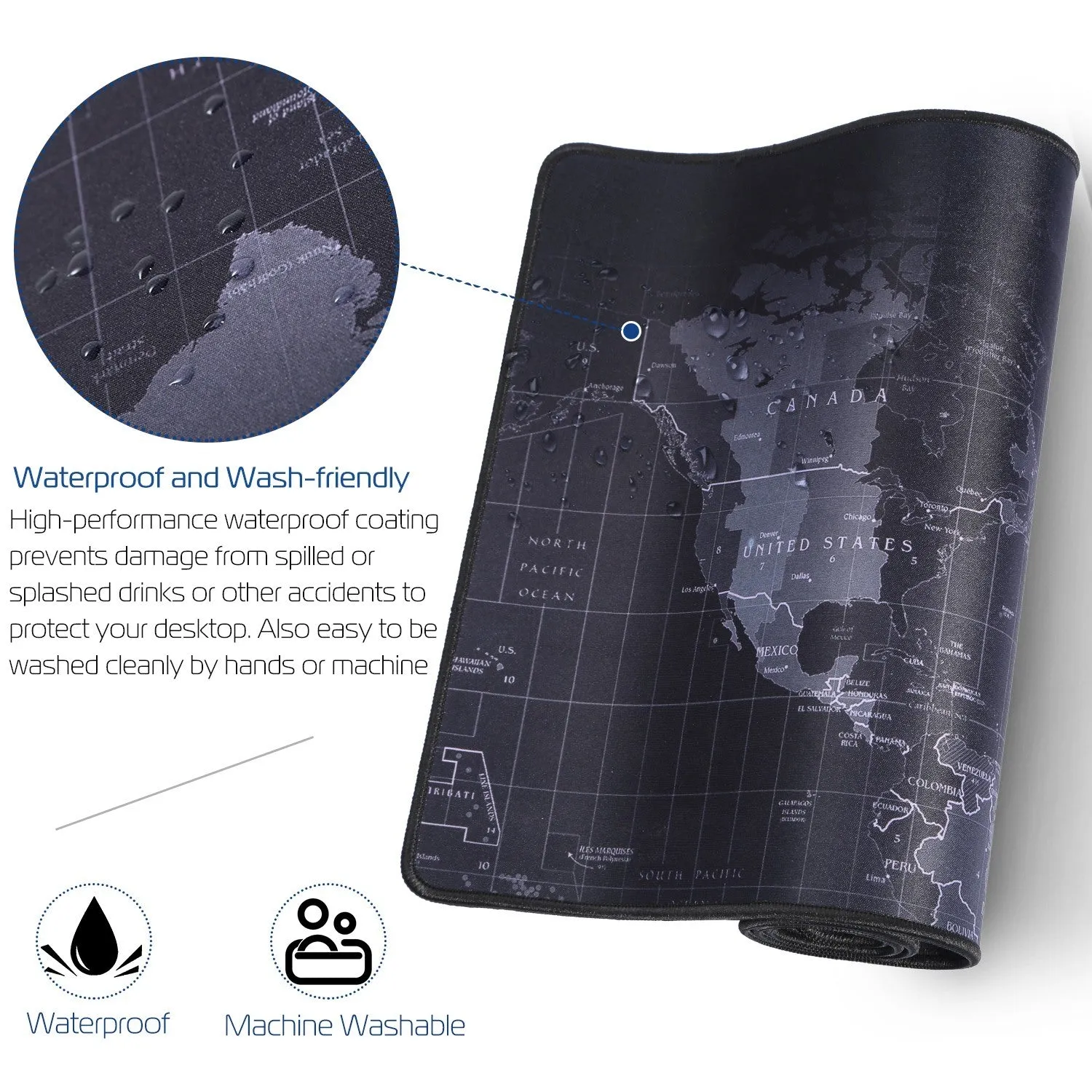 Large Gaming Mouse Pad, Non-Slip Rubber Base, Durable Stitched Edges, Smooth Surface