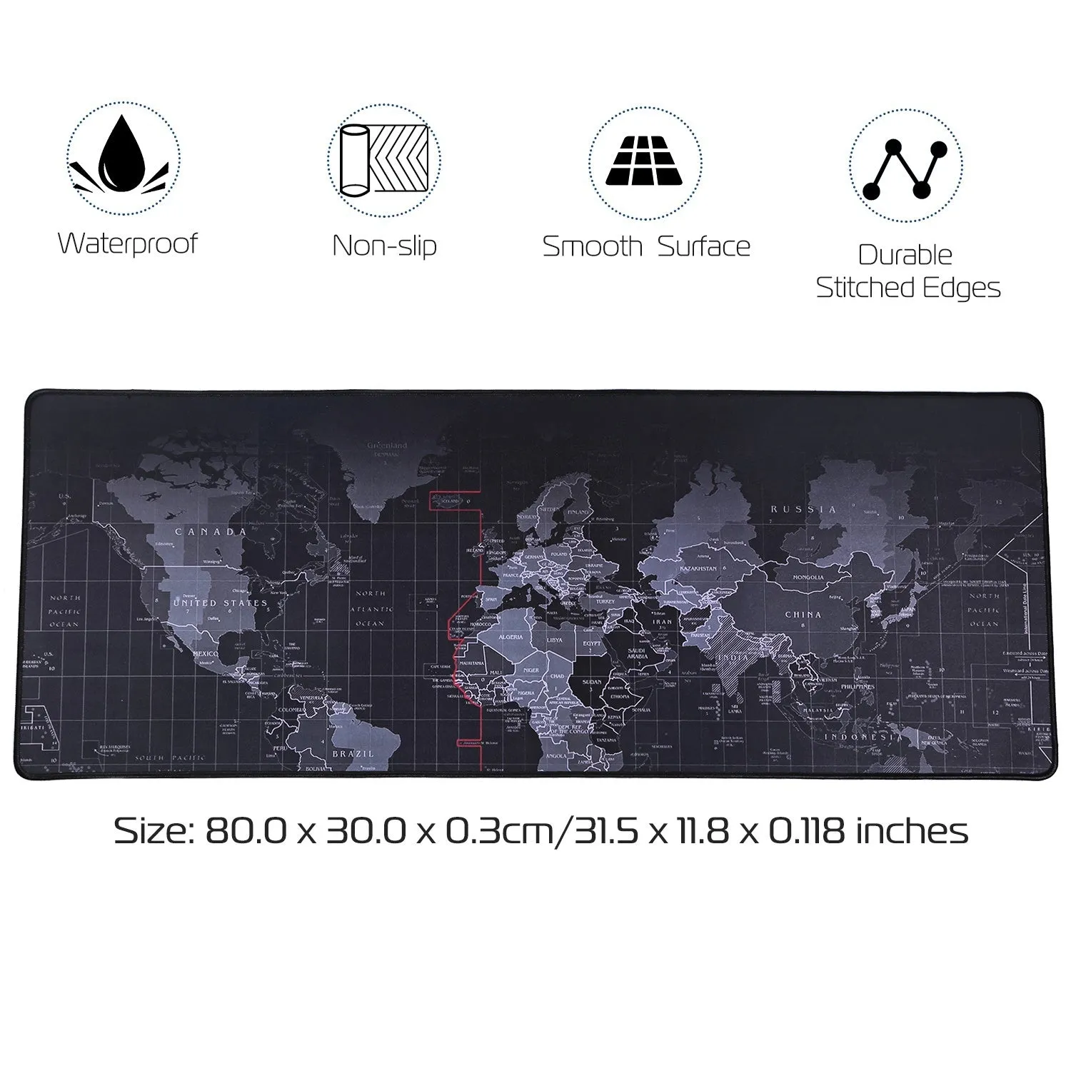 Large Gaming Mouse Pad, Non-Slip Rubber Base, Durable Stitched Edges, Smooth Surface