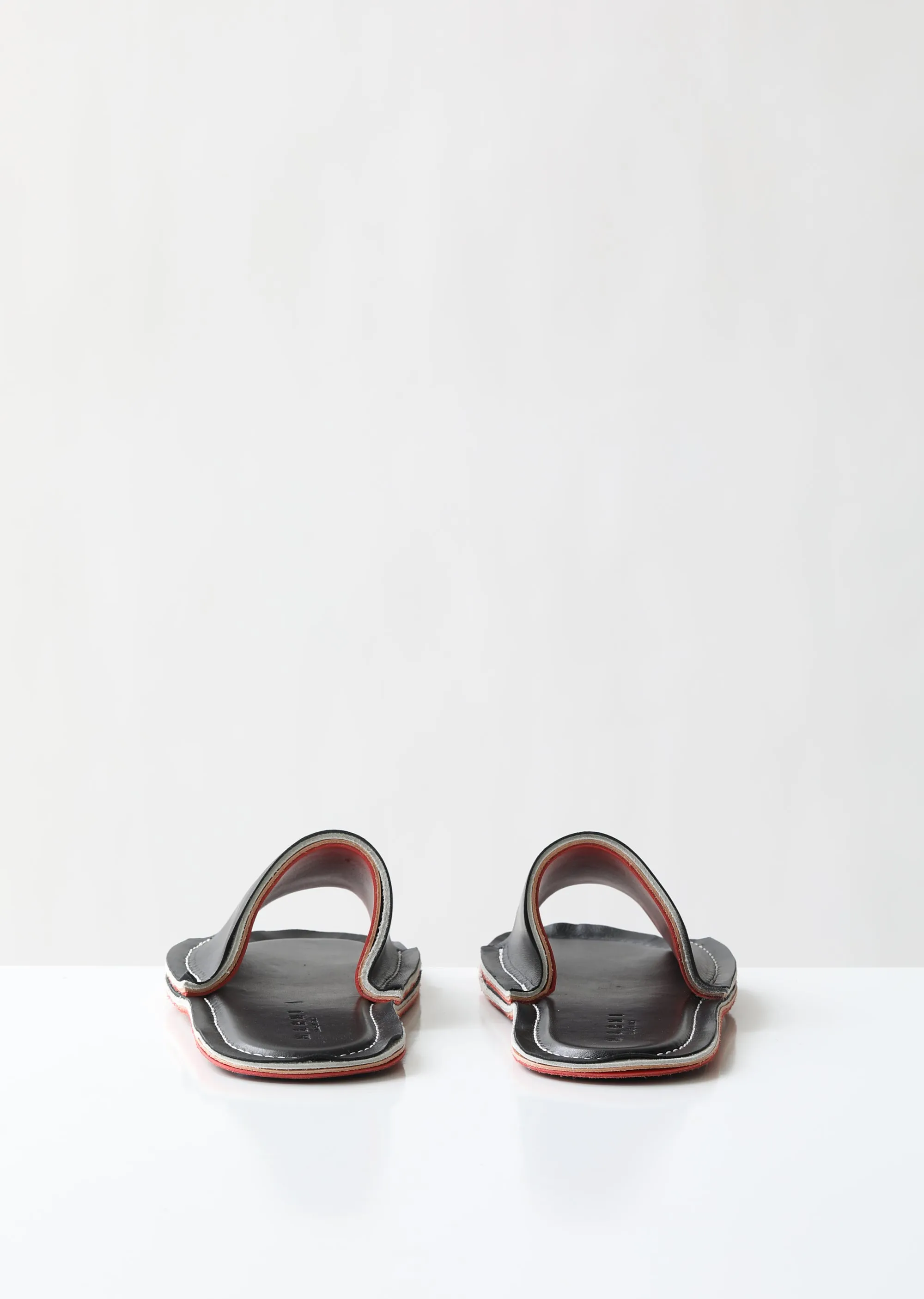 Layered Flat Leather Slides