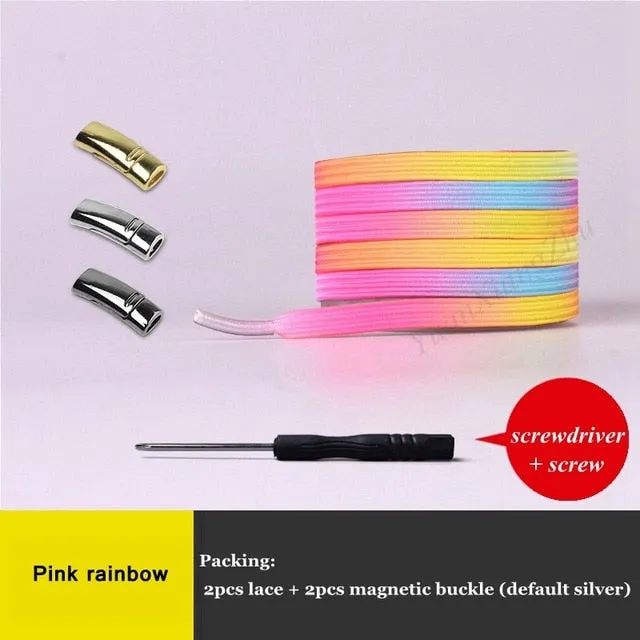 Magnetic ShoeLaces Elastic Locking ShoeLace Special Creative No Tie Shoes lace Kids Adult Unisex Sneakers Laces strings