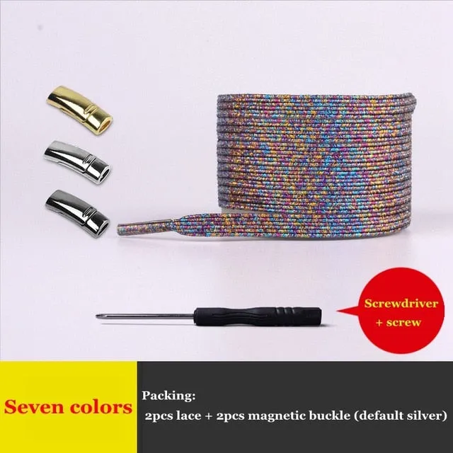 Magnetic ShoeLaces Elastic Locking ShoeLace Special Creative No Tie Shoes lace Kids Adult Unisex Sneakers Laces strings