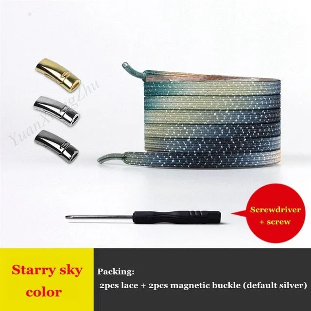 Magnetic ShoeLaces Elastic Locking ShoeLace Special Creative No Tie Shoes lace Kids Adult Unisex Sneakers Laces strings