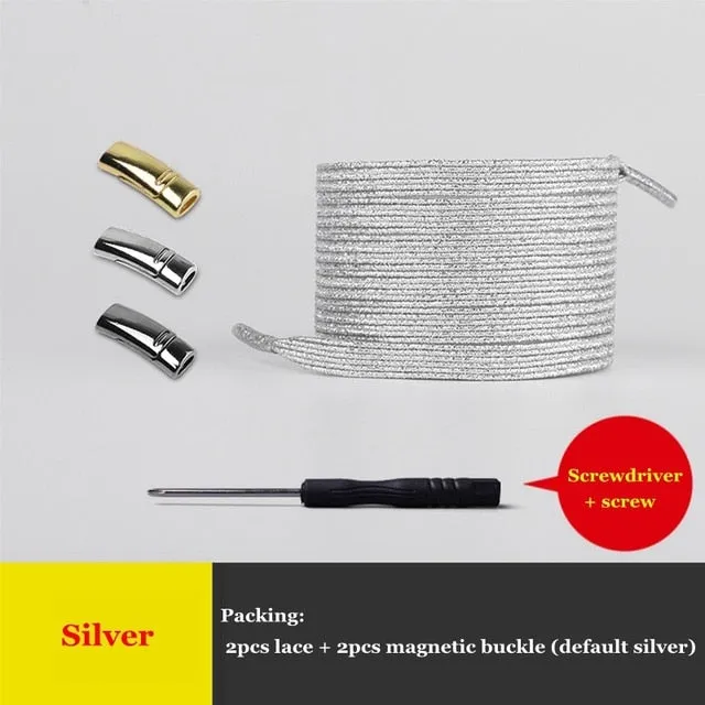 Magnetic ShoeLaces Elastic Locking ShoeLace Special Creative No Tie Shoes lace Kids Adult Unisex Sneakers Laces strings