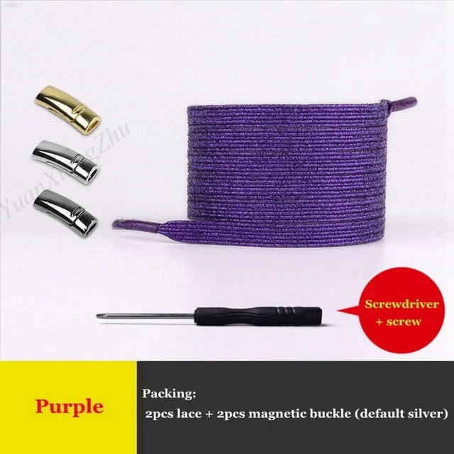 Magnetic ShoeLaces Elastic Locking ShoeLace Special Creative No Tie Shoes lace Kids Adult Unisex Sneakers Laces strings