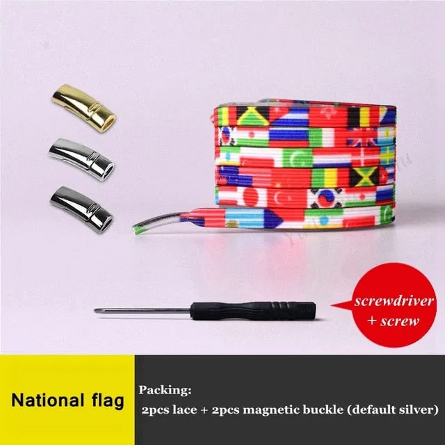Magnetic ShoeLaces Elastic Locking ShoeLace Special Creative No Tie Shoes lace Kids Adult Unisex Sneakers Laces strings
