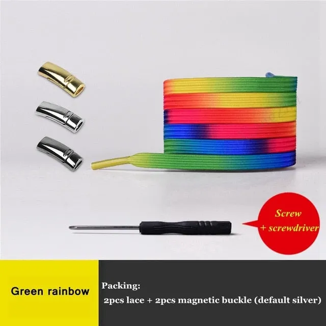 Magnetic ShoeLaces Elastic Locking ShoeLace Special Creative No Tie Shoes lace Kids Adult Unisex Sneakers Laces strings