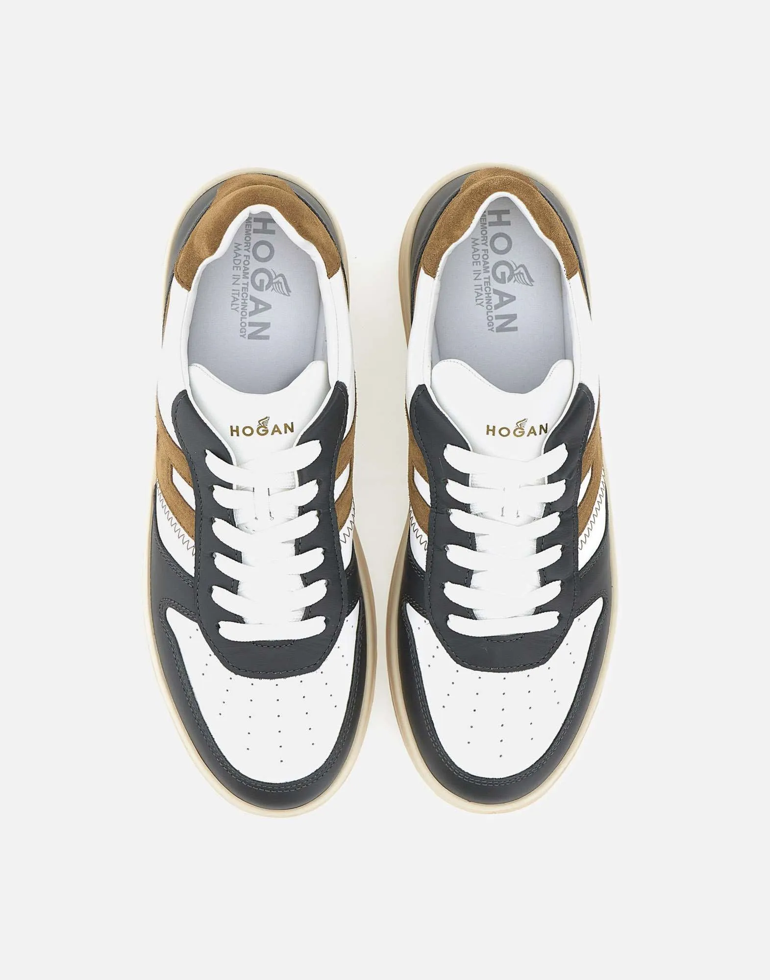 Men's Black Leather Sneakers with Memory Foam